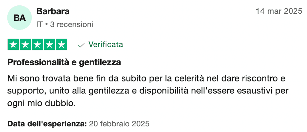 Recensione cliente 3